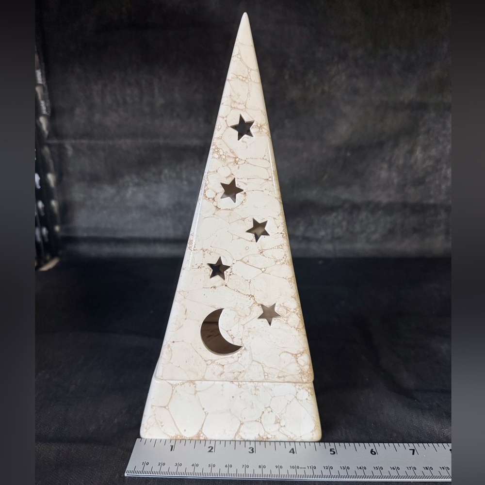 Ceramic moon and stars, tea, light candle holder
